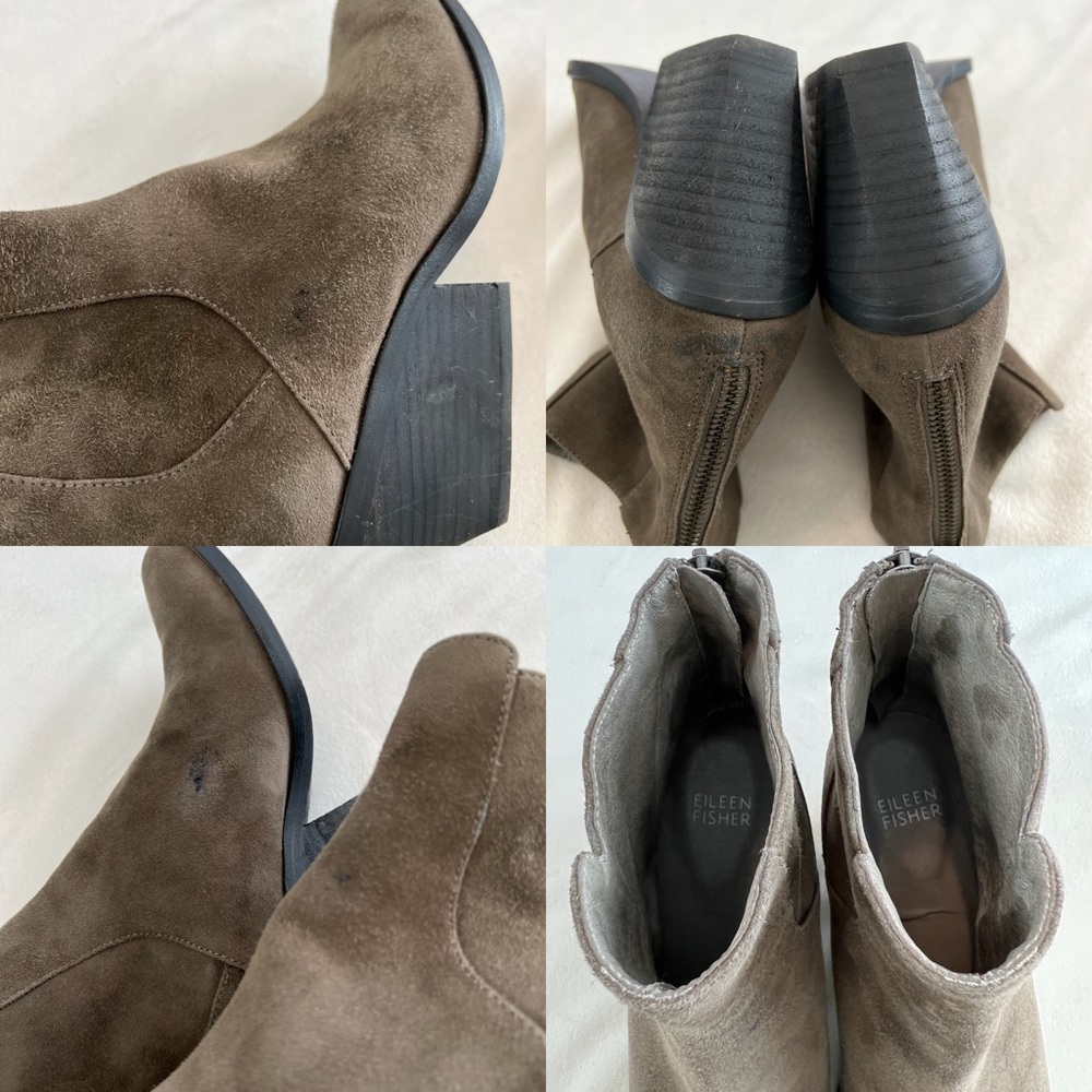 Eileen Fisher Peer-Su Suede Ankle Booties Size 7 - Picture 16 of 16